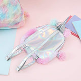 Yorki Girls Plush Unicorn Backpack Fashion,Shool Women Unicorn Bag Travel,Cute Bookbag for Unicorn Party Supplies-Pink