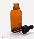 12, Amber, 1 oz Glass Bottles, with Glass Eye Droppers