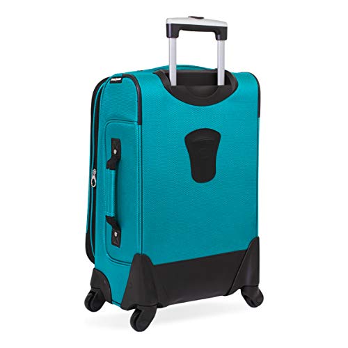 SwissGear Sion Softside Luggage with Spinner Wheels, Teal, CarryOn 21Inch