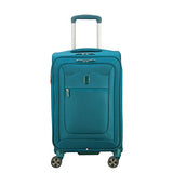 DELSEY Paris Hyperglide 3 Piece Luggage Set Carry On & Checked Spinner Suitcases, Teal Blue