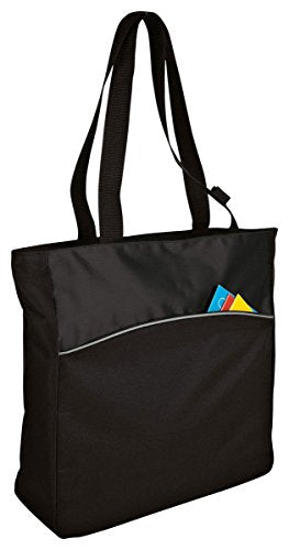 Port & Company Improved Two-Tone Colorblock Tote_Black/Black_One Size