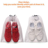 DIOMMELL Set of 12 Transparent Shoe Bags for Travel Large Clear Shoes Storage Organizers Pouch with Rope for Men and Women