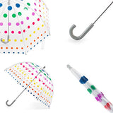 totes Kid's Clear Bubble Umbrella with Easy Grip Handle, Dots