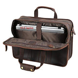 Polare Men'S 17" Full Grain Leather Messenger Bag For Laptop Briefcase Tote