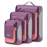 Large Packing Cubes, Gonex Business Travel Organizers 3PCs L+M+S Pink + Purple