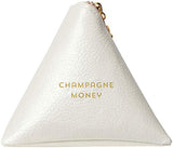 C.R. Gibson White 'Champagne Money' Keychain Travel Pouch, 3.25" W x 3.25" H