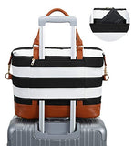 BLUBOON Women Ladies Canvas Weekender Bag Overnight Carry-on Duffle Tote Bag With PU Leather