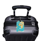 Luggage Tags Cartoon Kids Animal World Map Pattern Travel ID Identifier for People