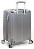 Dejuno Moda Scratch Resistant 3-Piece Hardside Spinner Luggage Set-Silver