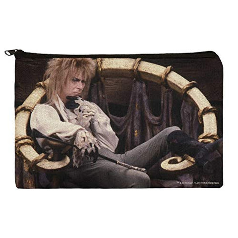 Goblin King Jareth From The Labyrinth Sitting On Throne David Bowie Makeup Cosmetic Bag Organizer