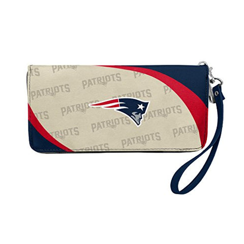 Littlearth NFL New England Patriots Curve Zip Organizer Wallet, Team Color, 4” H x 8" W x 1” D (300902-PATS)