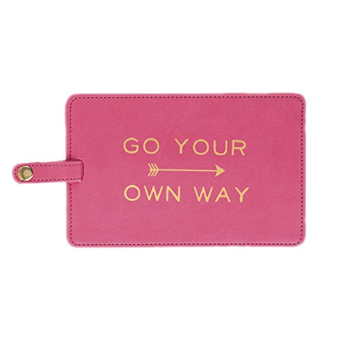 Eccolo World Traveler Epic Jumbo Luggage Tag, Pink - Go Your Own Way, 4x6