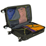 AMKA 3-Piece TSA Locks Hardside Upright Spinner Luggage Set-Black