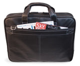 Mobile Edge Deluxe Leather Briefcase- 16-Inch Pc/17-Inch Macbook Pro