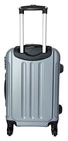 3 Pc Luggage Set Hardside Rolling 4Wheel Spinner Upright Carryon Travel Abs Silver