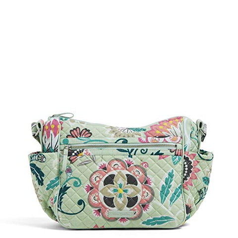 Vera Bradley Iconic On The Go Crossbody, Signature Cotton, Mint Flowers