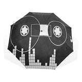 Umbrella Cassette Tape Music Travel Golf Sun Rain Windproof umbrellas with UV Protection for Kids