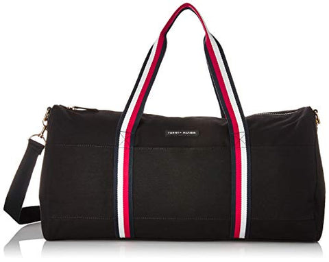Tommy Hilfiger Duffle for Women TH Flag Canvas,  Black, One Size