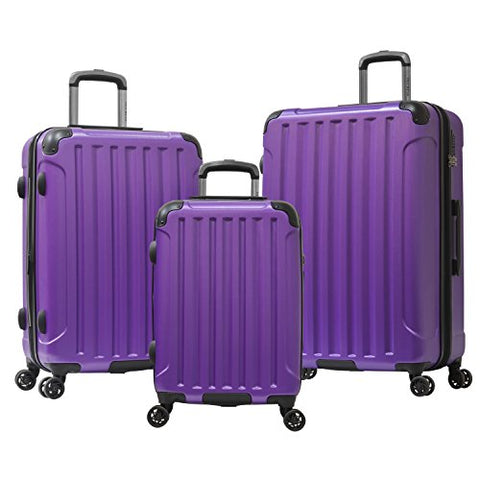 Olympia Whistler Ii 3 Piece Luggage Set 21/25/29 Inch, Purple