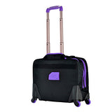 Olympia Business Rolling Tote, Black/Purple