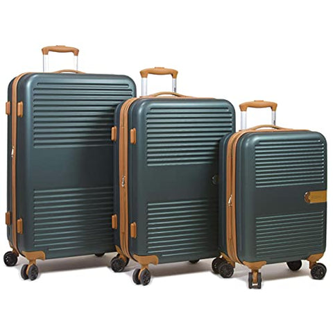 Dejuno Garland Hardside 3-Piece Spinner Luggage Set With USB Port, Green