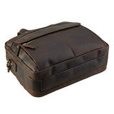 Polare Men'S Thick Full Grain Leather 15.7" Laptop Business Briefcase