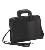 Bellino Executive Leather Zip-Around Binder Briefcase Padfolio, 3 Ring, Black