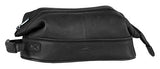 Mancini COLOMBIAN Leather Classic Toiletry Kit with Organizer in Black