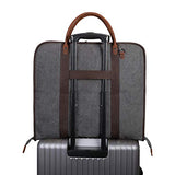 Carry On Garment Bag for Business Travel S-ZONE Canvas Leather Men Suit Cover