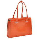 McKlein, W Series, Alexis, Top Grain Cowhide Leather, 14" Leather Ladies' Laptop Briefcase, Orange (96540)