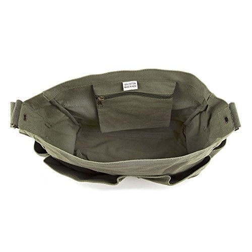 Jedi Order Logo Army Heavyweight Canvas Messenger Shoulder Bag in Olive & Black