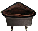 Genuine Leather Vintage 15.6" Laptop Canvas Messenger Satchel Bag