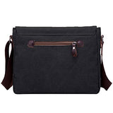 ABage Unisex Messenger Bag Vintage Work College Crossbody Bag Canvas Shoulder Bag, Black