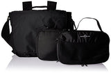 Obersee Madrid Convertible Diaper Backpack Messenger Bag, Black