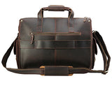 Polare 17" Vintage Full Grain Leather Messenger Bag For Laptop Briefcase Satchel Bag