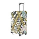 Suitcase Cover Gold Glitter Textured And Stripes Luggage Cover Travel Case Bag Protector for Kid Girls
