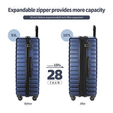 SHOWKOO 3 Piece Luggage Sets Expandable ABS Hardshell Hardside Lightweight Durable Spinner Wheels Suitcase with TSA Lock (Deep blue)