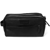 Alpine Swiss Sedona Toiletry Bag Genuine Leather Shaving Kit Dopp Kit Travel Case Black