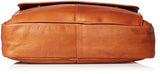 Piel Leather Slim Top-Zip Briefcase, Saddle