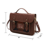 ECOSUSI Laptop Messenger Bag for Women Vintage PU Leather Briefcase Satchel Purse with 13 inch