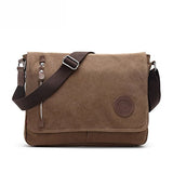 Vintage Canvas Messenger Bag Ipad Bag Bookbag Satchel Crossbody Bag Shoulder Sling Bag (Brown)