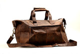 Leather Travel Duffel Bag Overnight Weekend Luggage Carry On Airplane Underseat