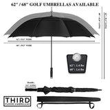62 Inch Golf Umbrella (Blue, 1-Pack) Sun Umbrella Sports Umbrella Shade Golf Stuff Rain Umbrella Canopy Umbrella Large Wedding Umbrellas Blue Umbrella