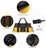 Camel Crown Sports Gym Bag Waterproof Travel Duffel Bags Weekender 30L With Shoulder Strap Yellow