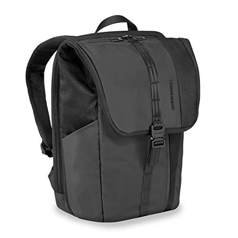 Briggs & Riley Delve Large Fold-Over Laptop Backpack, Black, 18.5" x 13" x 6.5"