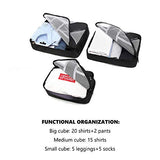 Defway Packing Cubes Luggage Organizer - 6 Set 3 Various Sizes Travel Organizer