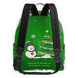 Snowman And Christmas Green Tree Backpack School Travel Bag Daypack for Women Girls Boys