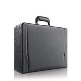 Solo Premium Leather 16 Inch Laptop Attaché, Hard-Sided With Combination Locks, Black