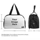 Hugsidea Funny Pet Cat Head Patteran Outdoor Travel Duffel Batg Jeans Blue Sport Handbag For Women