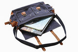 Devil Hunter 15.6" Men's Messenger Bag Vintage Canvas Leather Military Shoulder Laptop Bags